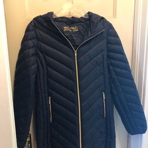 Michael Kors Packable Down Filled Jacket Medium Navy